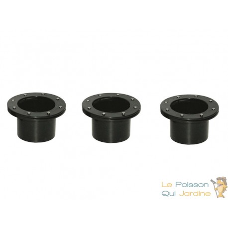 Lot de 3 connecteurs bâche - passe paroi PVC 110 mm pour bassin de jardin