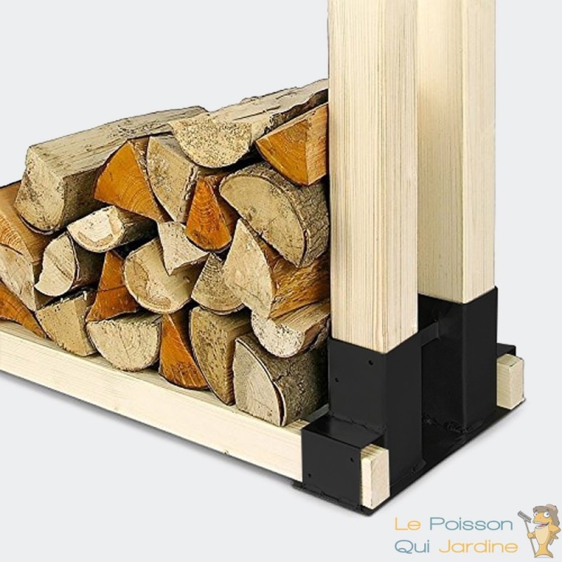 Support pour bûches de bois de chauffage, avec roues de 63,5 cm