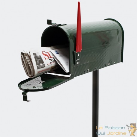 Boîte Aux Lettres Avec Support Boîte Postale Blanc Sur Pieds Acier