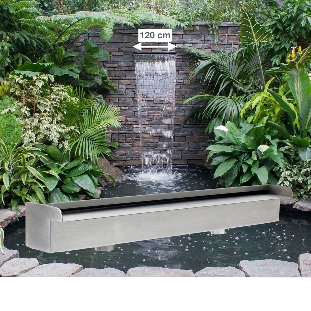 Cascade - Lame D'Eau 120 cm Inox Pour Bassin De Jardin & Piscine