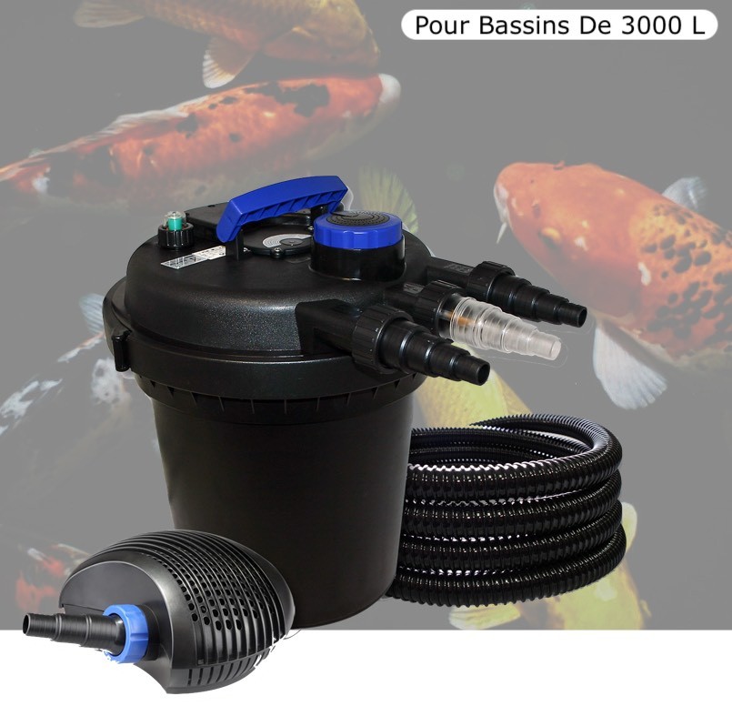 Kit Filtre Pression UV 55W, Pompe, Tuyau, Pour Bassins De 100000 L - Le  Poisson Qui Jardine