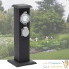 Multiprise Borne Noire 2 Prises Électriques Et Minuterie Pour Jardin Et Extérieur