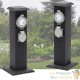 2 Multiprises Bornes Noir 2 Prises Électriques Et Minuterie Pour Jardin Et Extérieur