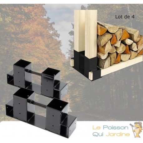 Étagère en métal pour bois de cheminée : : Bricolage