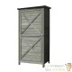 Armoire de jardin en bois vert avec toit plat et porte battante - Dimensions de 69,5x52x142 cm