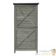 Armoire de jardin en bois vert avec toit plat et porte battante - Dimensions de 69,5x52x142 cm