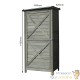 Armoire de jardin en bois vert avec toit plat et porte battante - Dimensions de 69,5x52x142 cm