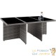 Salon de jardin GRIS 10 places avec 2 sets de housses + housse de protection