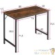 Table de bureau style industriel et loft en bois foncé 80 cm