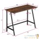 Table de bureau style industriel et loft en bois foncé 100 cm