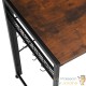 Table de bureau pliable style industriel et loft en bois foncé 102 cm