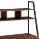 Bureau d'ordinateur 85cm X 46, style industriel et loft en bois foncé