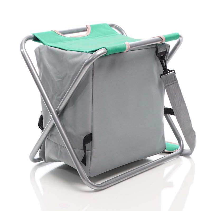 Tabouret pliable avec sac isotherme intégré : couleur verte