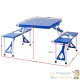 Ensemble de table pliante et bancs en aluminium pour le camping - Dimensions : 90x66x70 cm avec finition en bois