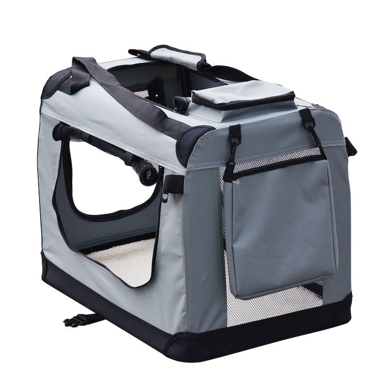 Sac de transport pliable XL pour chiens 80x58x56cm Gris