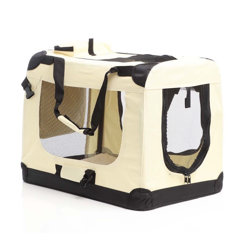 Sac de transport pliable M pour chiens 60x42x44cm beige