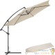 Parasol beige de 350 cm, belle qualité de finition avec une housse de protection incluse