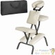 Chaise de massage beige rembourrée avec sac de transport inclus