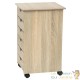 Armoire de Bureau Bois clair. Sur roulettes. 6 Tiroirs, 65 cm de haut