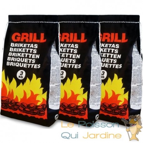 9 kg de charbon, de bois en briquet pour barbecue