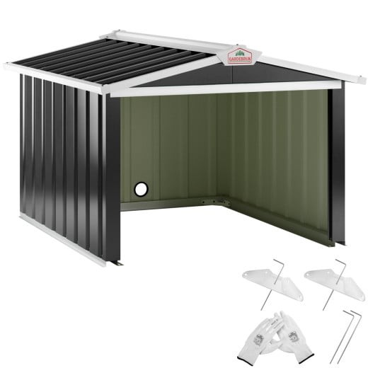 Cabane, garage moderne robot tondeuse. En metal gris 100 X 86 X 63