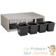 Jardinière 4 bacs en polyrotin crème 83 cm de long