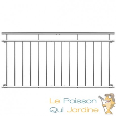 Balustrade de balcon, 184 cm X 90 cm en inox