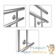 Balustrade de balcon, 184 cm X 90 cm en inox