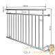 Balustrade de balcon, 184 cm X 90 cm en inox