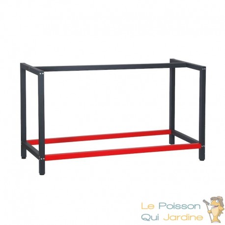 Chassis Établi Noir et Rouge 175 X 57 X 81 : Idéal pour vos travaux de bricolage et emballages