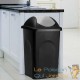 Poubelle domestique 60 l. Grise et noire. Couvercle rapide