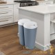 Poubelle double idéal recyclage et tri des déchets 2 X 25litres Bleue