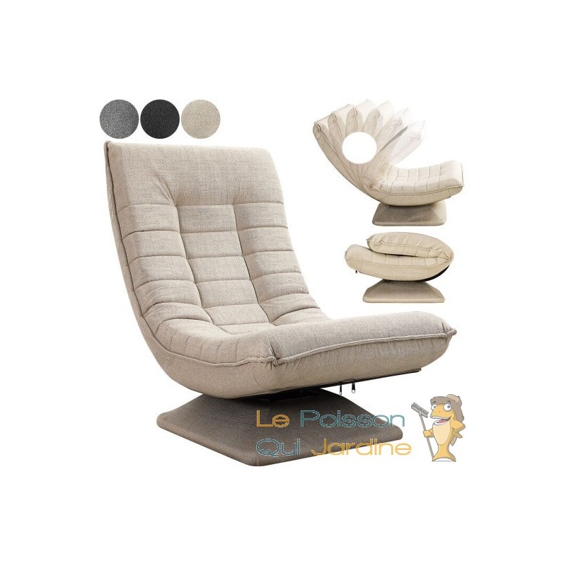 Fauteuil confortable design tissu beige - Aimé Référence : CD_F74C
