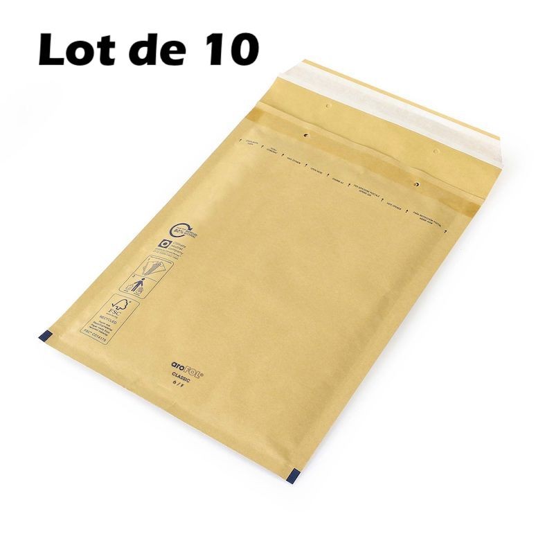 Lot de 10 Enveloppes Matelassées 180 x 260 mm (intérieur )