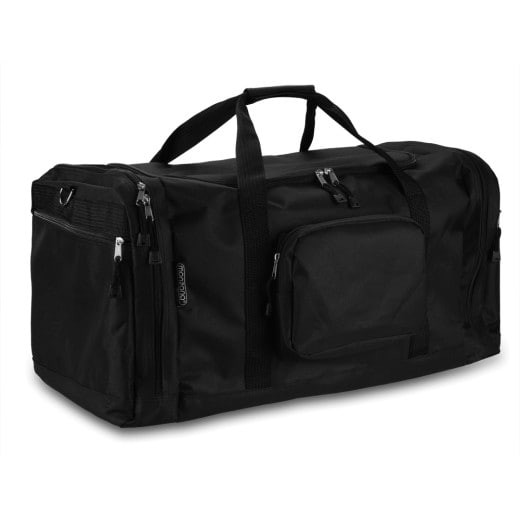 Sac de sport moderne noir. 90 litres. Robuste, spacieux et facile à transporter