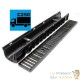 lot de 4 Caniveaux 1 mètre avec grille de protection fonte max. 25 tonnes