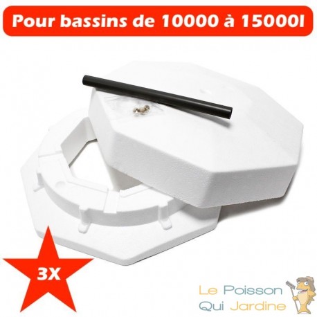 3 Systèmes Anti Gel Bassins De Jardin 40 cm Polystyère ( frigolite )