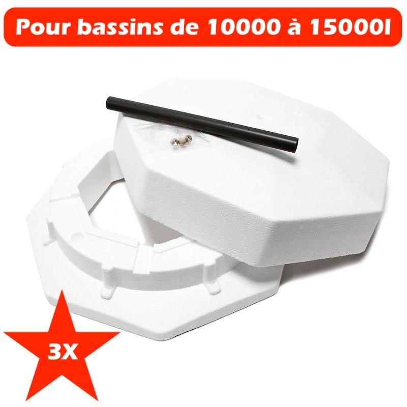 3 Anti Gel Bassins De Jardin 40 cm Polystyrène ( frigolite ) De 10 à 15 m³