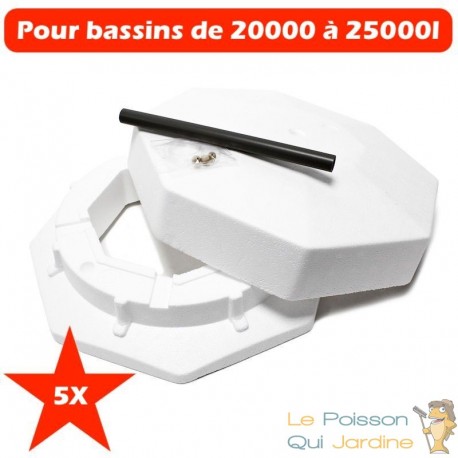 5 Systèmes Anti Gel Bassins De Jardin 40 cm Polystyère ( frigolite )