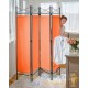 Paravent 4 pans, Orange, 180 X 160 cm pour chambre et salle de bains