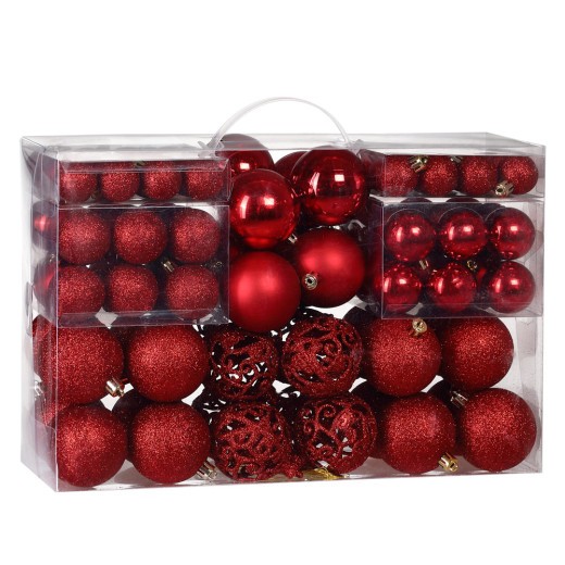 100 Boules de Noël Rouges pour décorer votre sapin