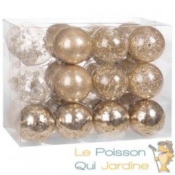 24 Boules de Noël Champagne pour décorer votre sapin de Noël