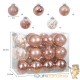 24 Boules de Noël Rose Pailleté 7 cm pour décorer votre sapin de Noël