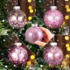 24 Boules de Noël Rose Pailleté 7 cm pour décorer votre sapin de Noël