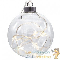 Grande Boule de Noël Transparente 9.5 cm pour décorer votre sapin de Noël