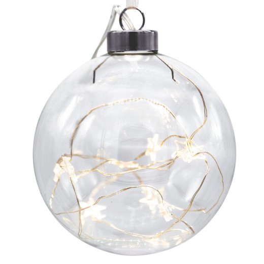 Grande Boule de Noël Transparente 9.5 cm pour décorer votre sapin de Noël