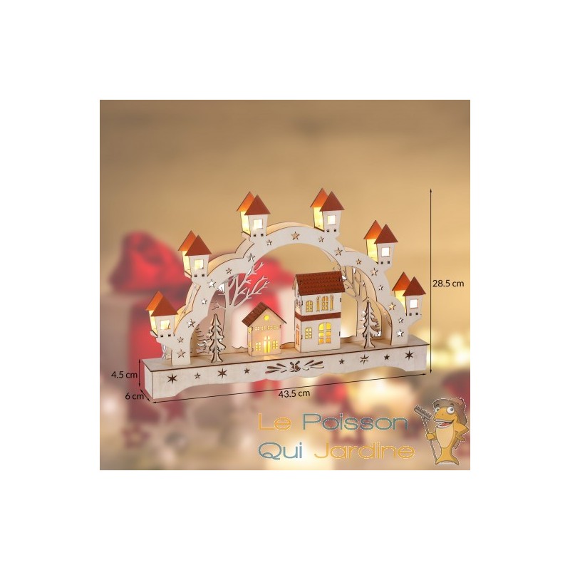 HI Arche de Noël ornementale avec lumière de bienvenue - La Poste
