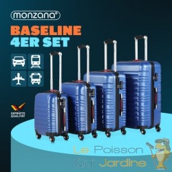 4 Valises Rigides Solides Bleues 34 - 55 - 84 - 120 litres. Pour le voyage court et long