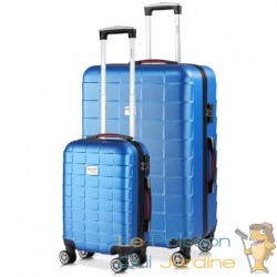 2 Valises Rigides Solides Bleues 40 - 105 litres. Qualité et facilté pour le voyage