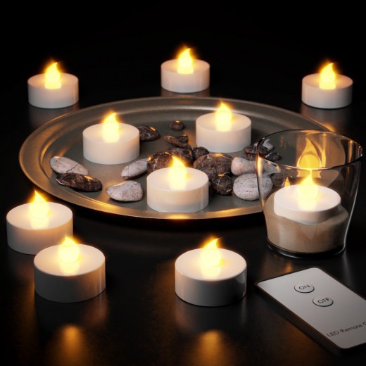 10 Bougies LED Blanc Chaud pour Table de Noël décoration maison : Télécommande incluse